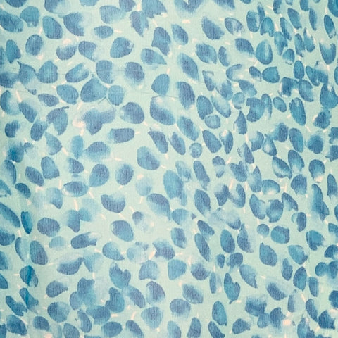 DIANE VON FURSTENBERG Size 12 Aqua Blue Silk Abstract Hidden Buttons Shirt