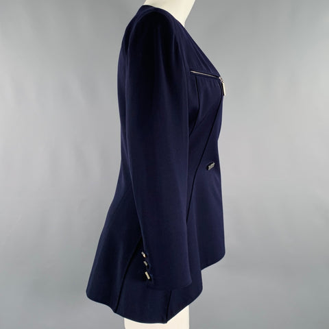 CLAUDE MONTANA Size S Purple Wool Shoulder Pads Jacket