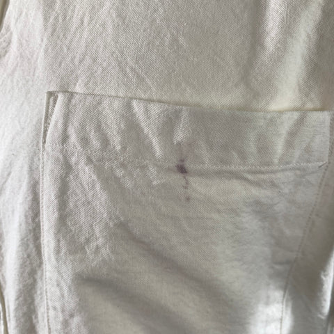 KOLOR Size L White Silver Zari Cotton Button Down Short Sleeve Shirt