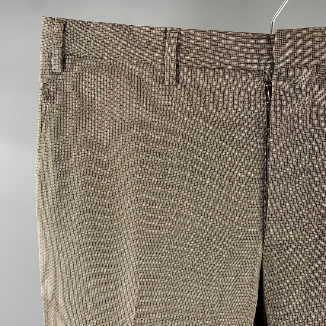 MAISON MARGIELA Size 36 Grey Orange Heather Wool Button Fly Dress Pants