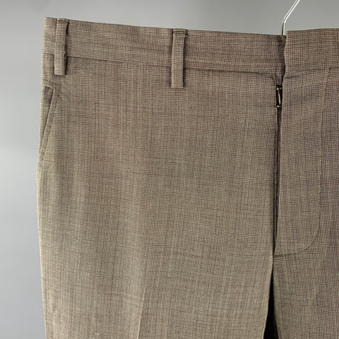 MAISON MARGIELA Size 36 Grey Orange Heather Wool Button Fly Dress Pants