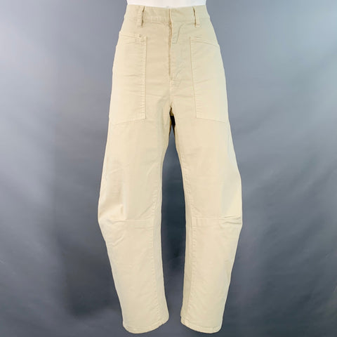 NILI LOTAN Size 2 Tan Cotton Blend Twill Barrel Casual Pants