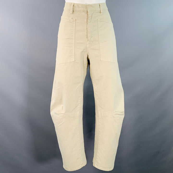 NILI LOTAN Size 2 Tan Cotton Blend Twill Barrel Casual Pants