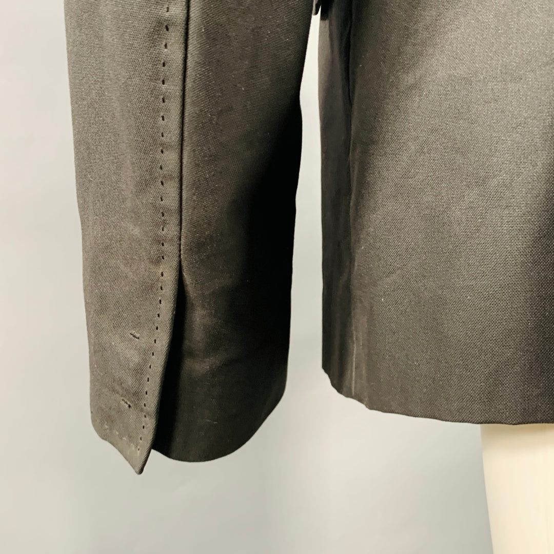 DSQUARED2 Size 40 Black Studded Cotton Blend Studded Notch Lapel Open Front Sport Coat