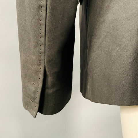 DSQUARED2 Size 40 Black Studded Cotton Blend Studded Notch Lapel Open Front Sport Coat