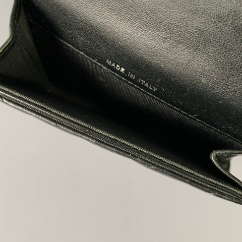 CHANEL Black Quilted Leather Card Case Wallet