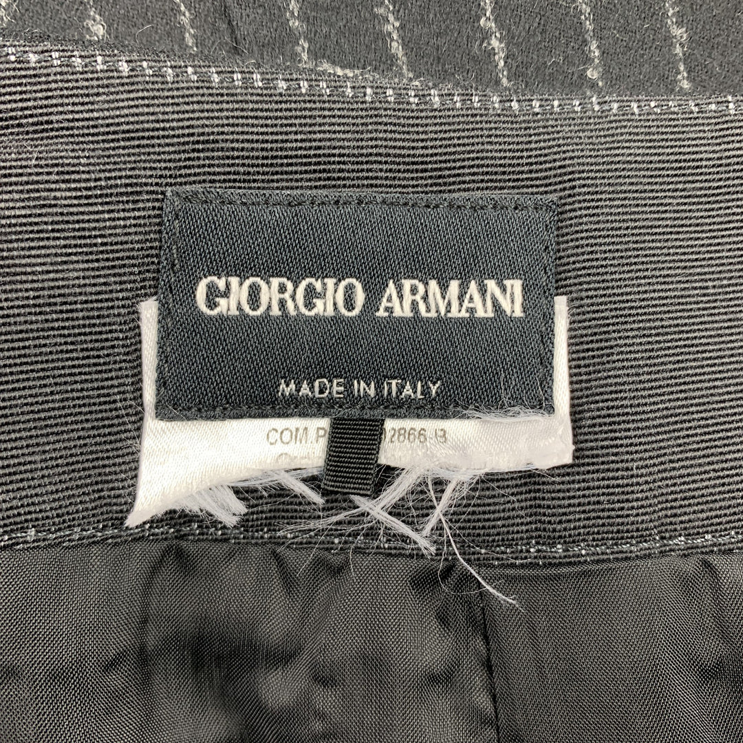 GIORGIO ARMANI Size 4 Black & Grey Pinstripe Pencil Skirt