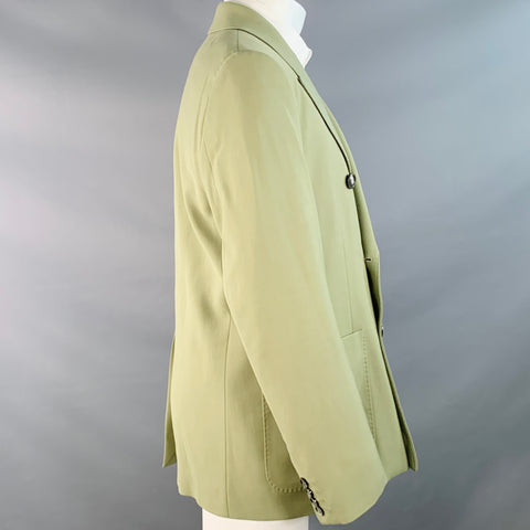 AMI by ALEXANDRE MATTIUSSI Size 40 Olive Wool Twill Double Breasted Sport Coat