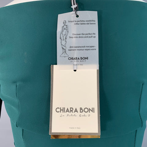 Robe midi moulante épaules dénudées Kaliska CHIARA BONI en velours mélangé polyamide vert, taille 2