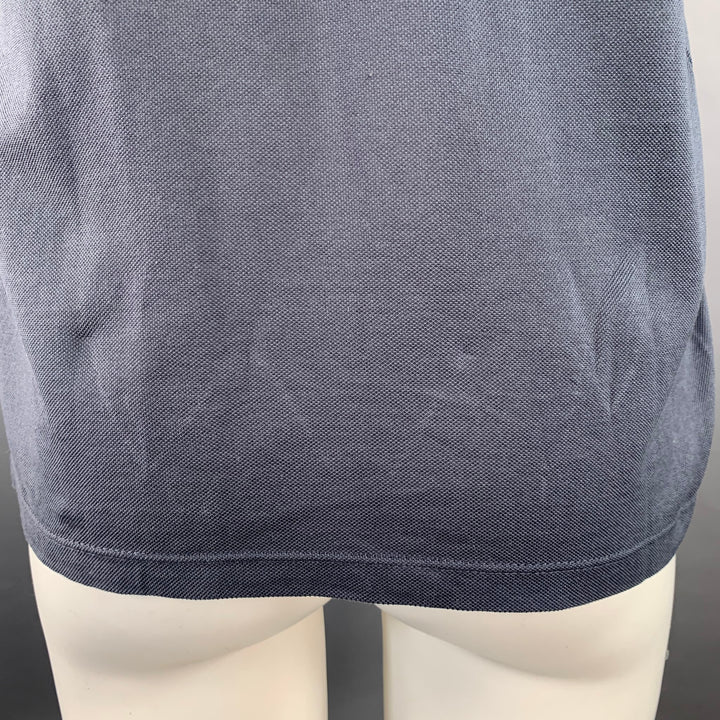 REISS Size S Carter Grey Navy White Contrast Trim Cotton Zip Up Polo