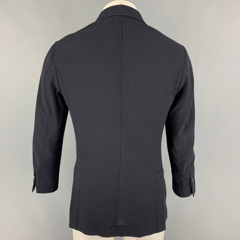 THE GIGI Taille 36 Manteau de sport à double boutonnage en mélange de coton texturé bleu marine