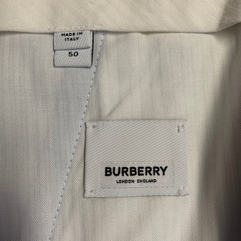BURBERRY SS23 Size 40 Blue Wool Peak Lapel Double Breasted Suit