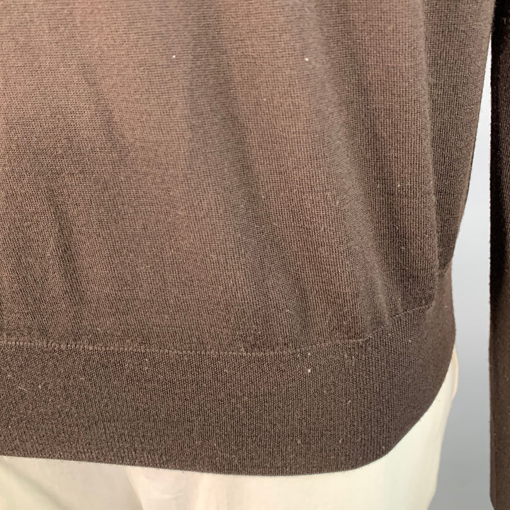 BOTTEGA VENETA Size L Brown Jersey Wool Long Sleeve Crew Neck Pullover