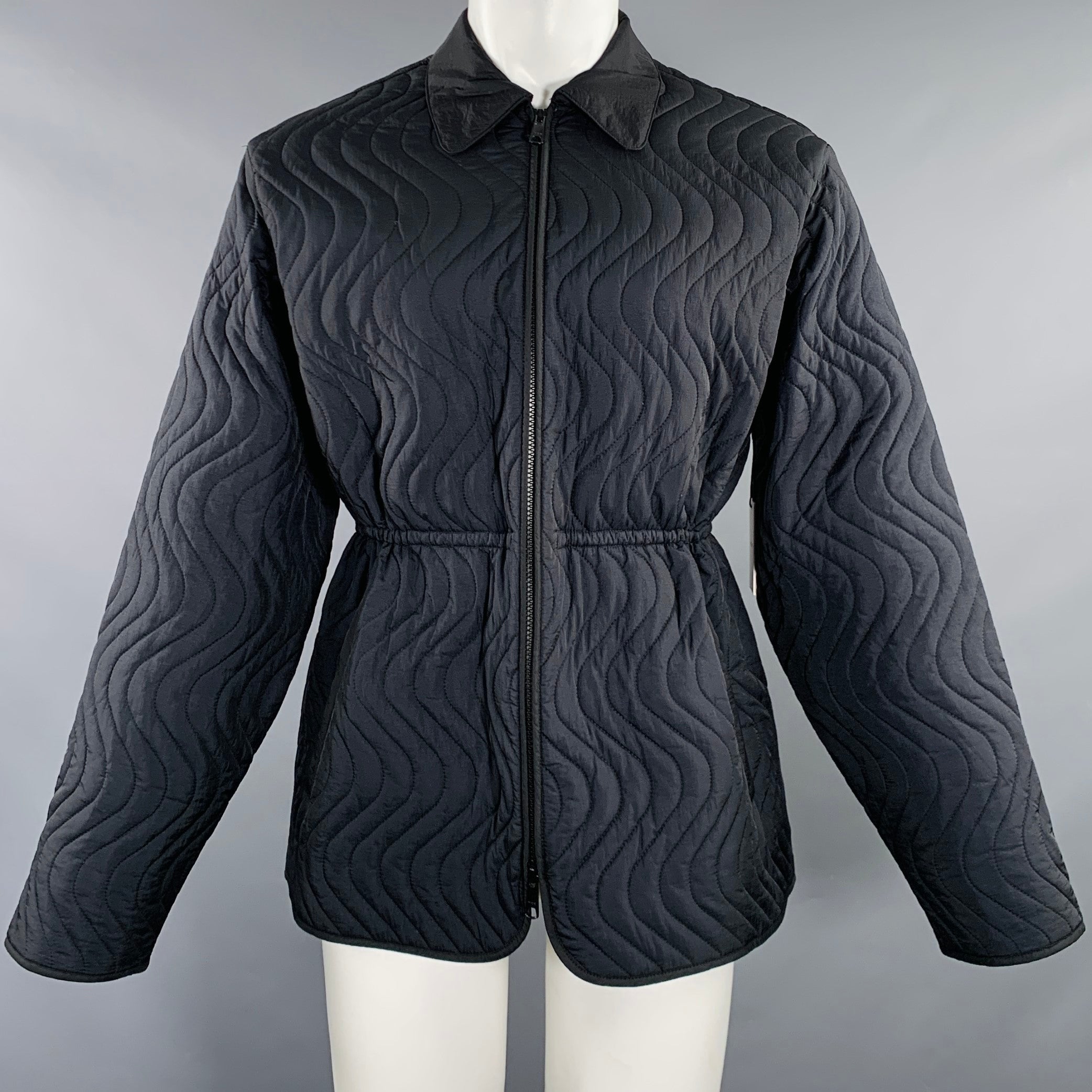 AIME LEON DORE Size M Black Quilted Nylon Zip Up Jacket – Sui