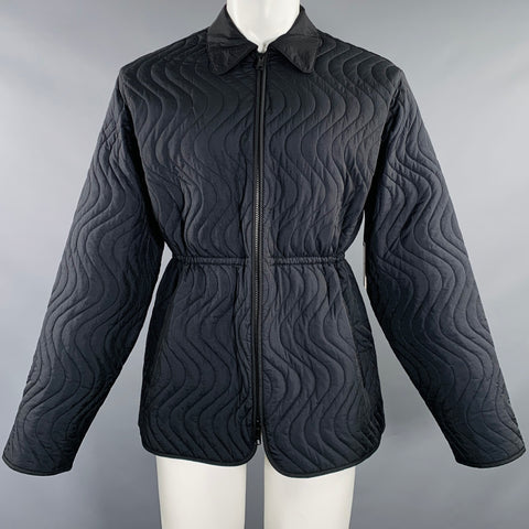 AIME LEON DORE Size M Black Quilted Nylon Zip Up Jacket