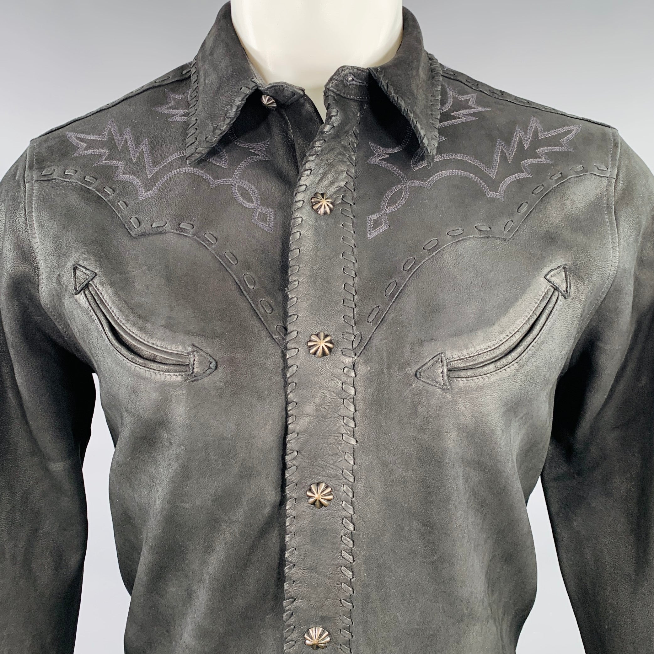 【最終価格!!!】未使用 RRL Suede Western Shirt RRL by Ralph Lauren Suede Western Shirt Jacket - Black – Stuarts