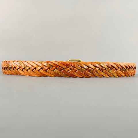 TRAFALGAR Size 34 Brown Black Braided Leather Belt