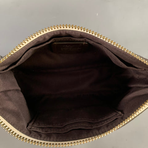 COACH Cream Gunmetal Pebble Grain Leather Handbag & Leather Goods