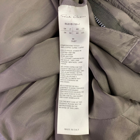 RICK OWENS Size 44 Khaki Cupro Bomber Jacket