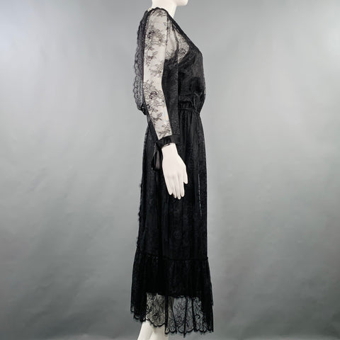 MARC JACOBS Robe patineuse en nylon noir, taille 4, avec dentelle
