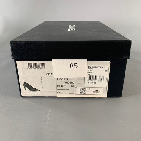 CHANEL Size 8.5 Black Lambskin Quilted Calf Classic Pumps