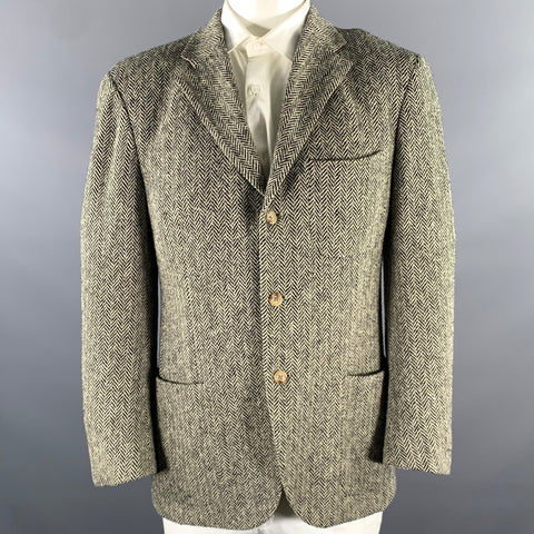 POLO by RALPH LAUREN Size 42 Beige Black Herringbone Wool Sport Coat