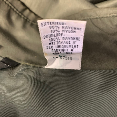 GIORGIO ARMANI Size 42 Green Olive Rayon Blend Trenchcoat