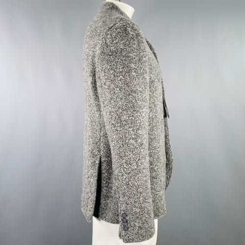 GIORGIO ARMANI Size 44 Grey Charcoal Tweed Cashmere Silk Jacket