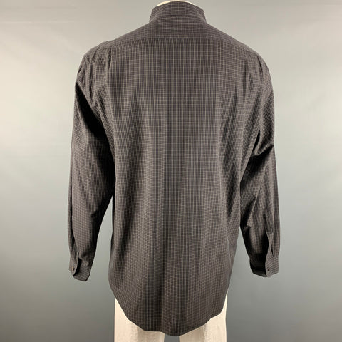 RALPH LAUREN Size XL Black Taupe Checkered Cotton One pocket Long Sleeve Shirt
