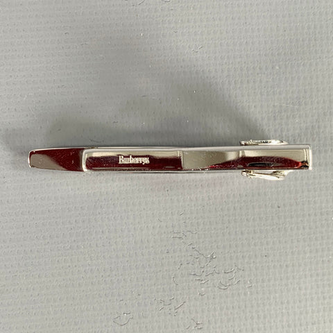 BURBERRYS Silver Metal Logo Tie Clip