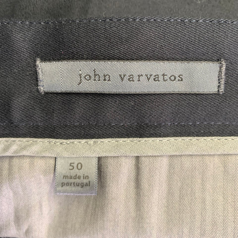 JOHN VARVATOS Size 34 Black Cotton Blend Flat Front Casual Pants