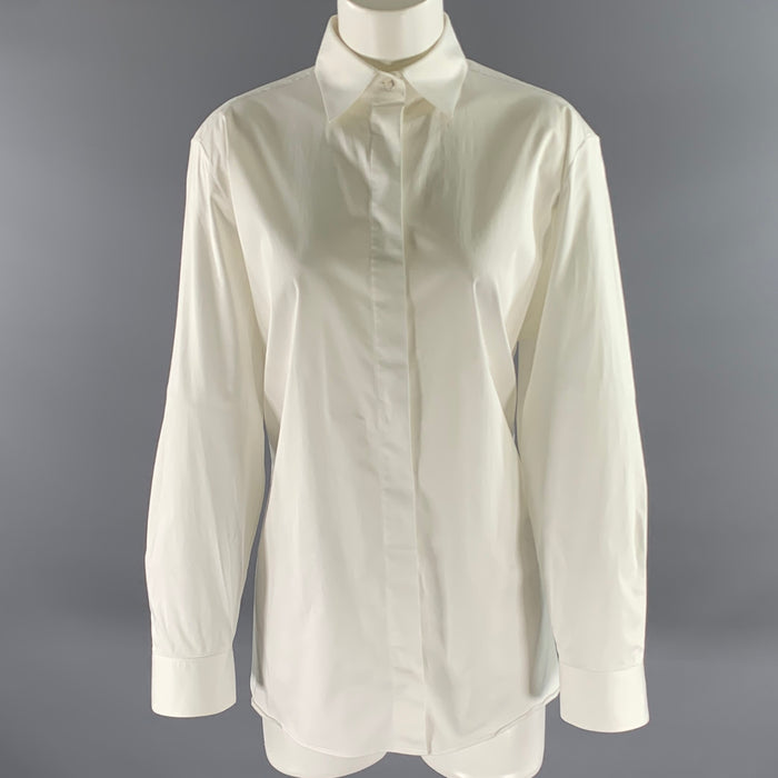 THE ROW Size S White Cotton Blend Shirt