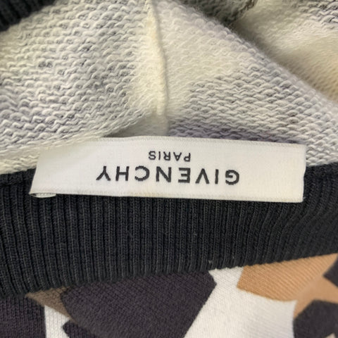 GIVENCHY Size S Black Brown Cream Cotton Geometric Crew Neck Pullover