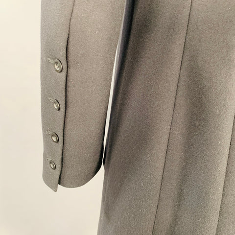 ENDOVANERA Size L Black Wool Single Breasted Asymmetrical Coat