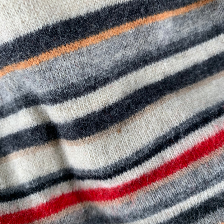 PAUL SMITH Multi Color Stripe Cashmere Blend Knit Scarf