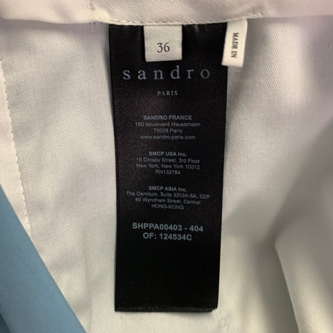 SANDRO Size 36 Blue Virgin Wool Blend Notch Lapel Suit
