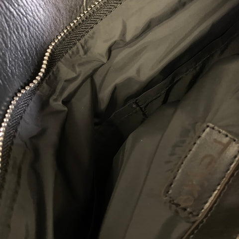 TEYXO Black Geometric Leather Shoulder Bag