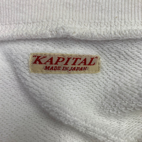 KAPITAL Size S White Yellow Cartoon Cotton Crew Neck Sweatshirt
