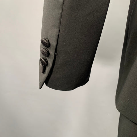 PHINEAS COLE Size 38 Black Wool Peak Lapel Tuxedo