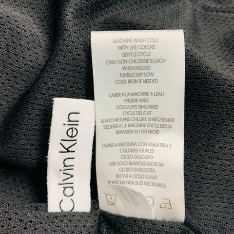 CALVIN KLEIN Size L Black Polyester Zip Up Jacket