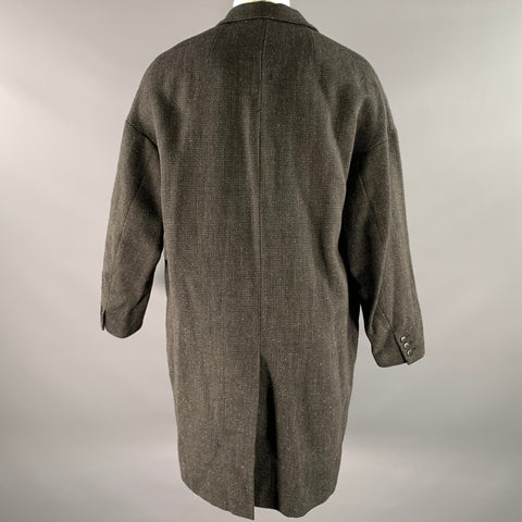 VISVIM Size M Black Brown Tweed Wool Linen Silk Notch Lapel Coat