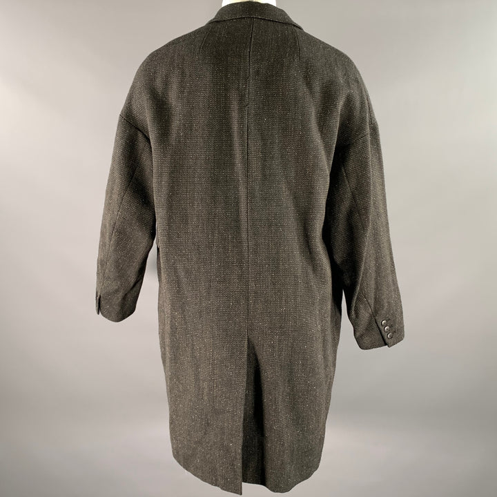 VISVIM Size M Black Brown Tweed Wool Linen Silk Notch Lapel Coat