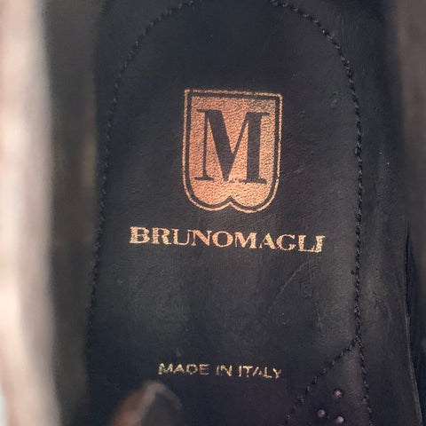 BRUNO MAGLI Size 10 Brown Leather Lace-Up Ankle Boots