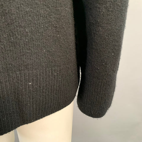 THE ROW Size L Black Wool Knit High Neck Sweater