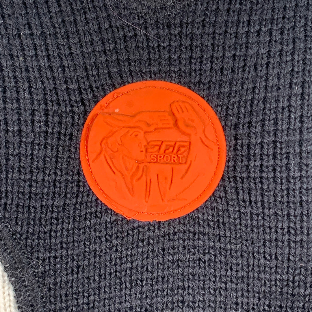 JEAN PAUL GAULTIER Size S Cream Green Wool Blend Knit Color Block Athletic Sweater