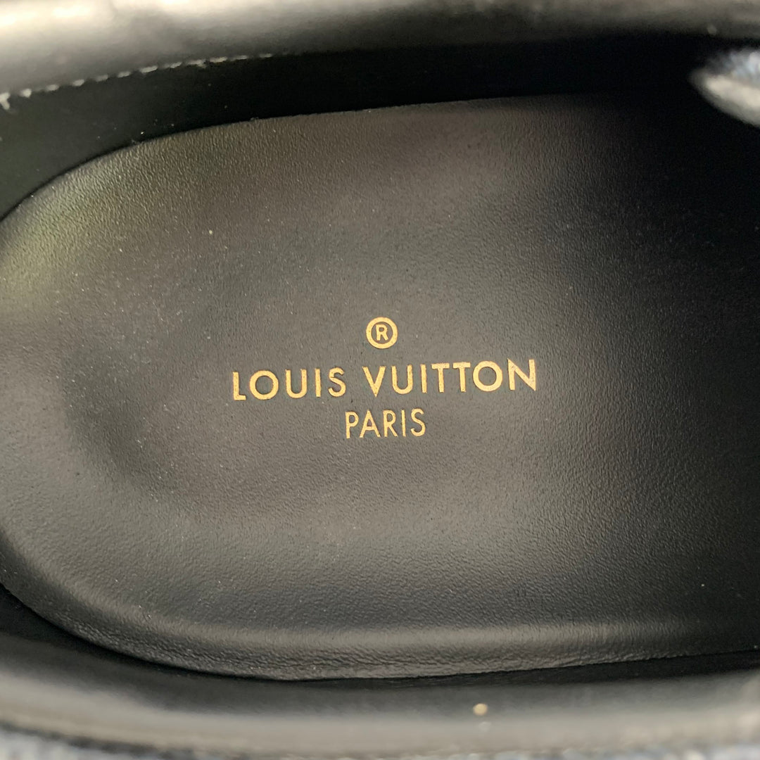 LOUIS VUITTON Size 13 Black Grey Checkered Leather Low Rise Sneakers