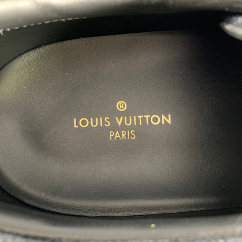 Baskets basses en cuir à carreaux noir et gris LOUIS VUITTON Taille 13