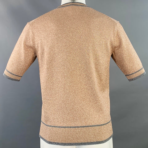 MARC JACOBS Size XS Rose Grey Metallic Viscose Blend Crew Neck Pullover