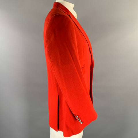 RALPH LAUREN Size 44 Red Wool Notch Lapel Sport Coat