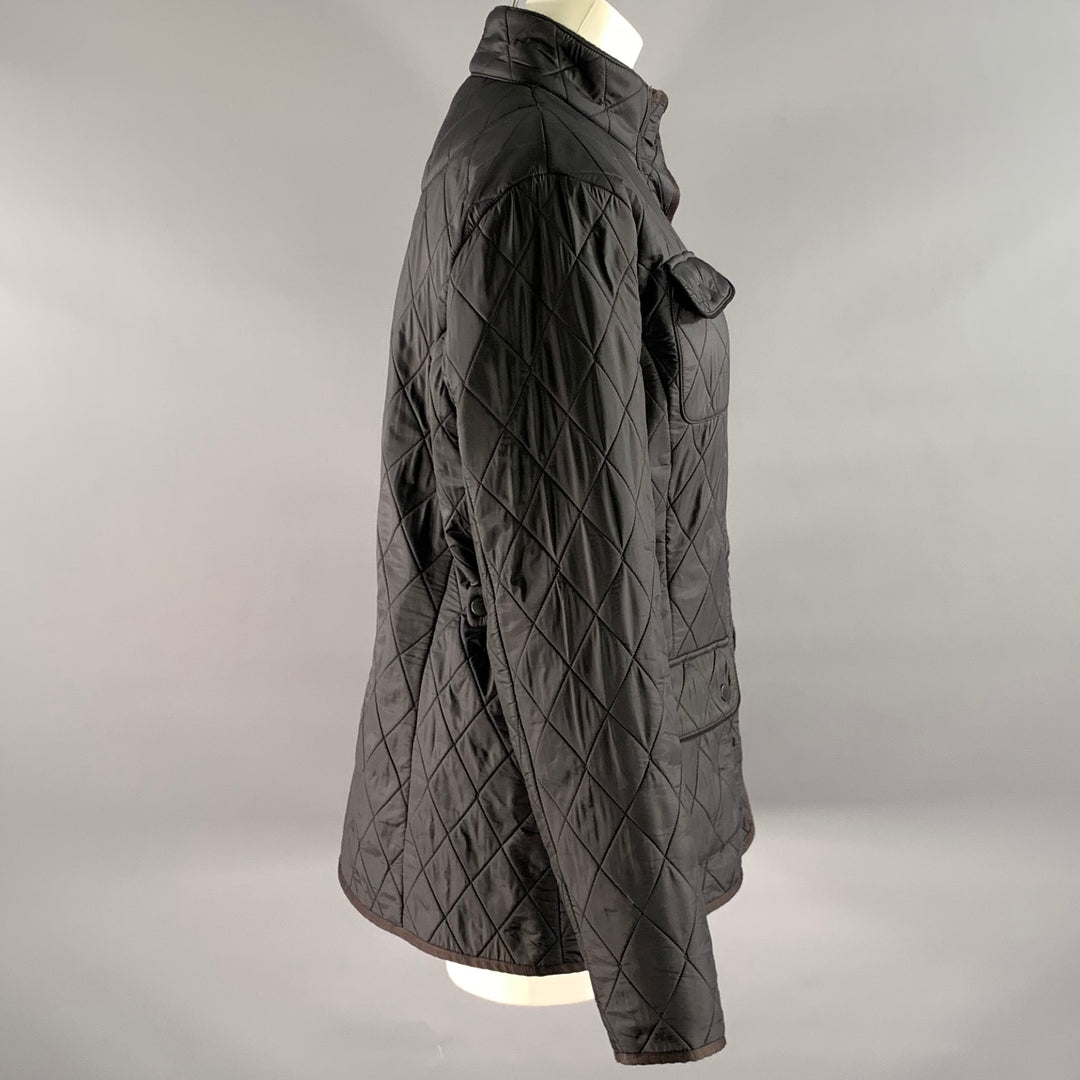 BARBOUR Size 12 Black Polyamide Quilted Jacket